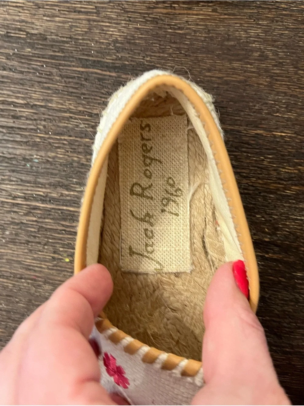 Jack Rogers Palmer Espadrille Flats Slip On Shoes size 13 girls Cream Floral